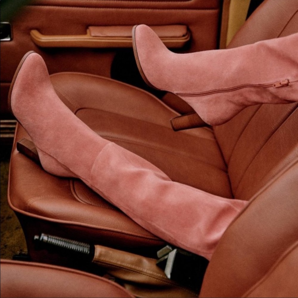 Sezane Pink Over the Knee Boots - Picture 3 of 12
